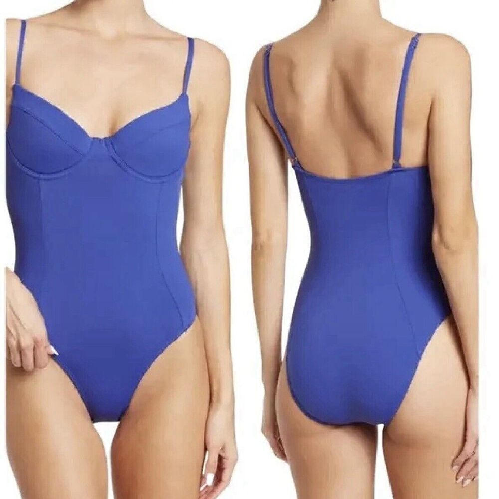 Weworewhat We Wore What Underwire One Piece Tricot Sapphire Size Small NWT